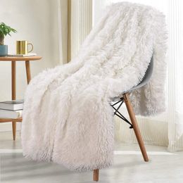 Double Layer Plush warm winter throw Blanket home Bedspread on the bed plaid chair towel sofa cover lamb blankets and throws 240326