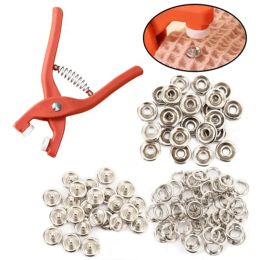 More Buttons DIY Sewing Buttons Set Hand Pressure SplicersTool 100 Sets Snap Fasteners Kit With Fastener Splicers Tool Kit