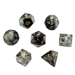 Loose Gemstones Natural Kambaba Jasper Polyhedral Dice 7Pcs Set Dungeons Dragons Stone Dnd Rpg Games Ornaments Spot Goods Wholesale Ac Ot5Bc