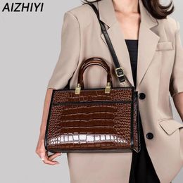 Evening Bags Crocodile Pattern Leather Women Handbags Top Handle Bag Luxury Designer For Ladies Tote Shoulder Messenger Mom Tide