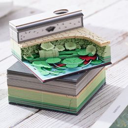 2024 3D Desktop Calendar Creative Sticky Notes Hand-tear Paper Carving Crafts Desktop Decor Ornaments Gifts for Home Office
