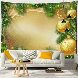 Tapestries Christmas Ribbon Tapestry Wall Hanging Bells Beads Gifts Year Room Bedroom Holiday Art Mystery Home Decor