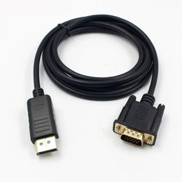 2024 DisplayPort Display Port DP To VGA Adapter Cable 1.8m Male To Male Converter for PC Computer Laptop HDTV Monitor Projector for