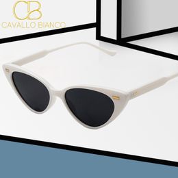 CB White Cat Eye Sunglasses for Women Designer Pink Frame Y2K Style Brown Lenses UV400 Glasses Small Retro Vintage Red Triangle CAVALLO BIANCO Wholesale