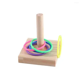 Other Bird Supplies Gym Tricks Playing Wooden IQ Training Parrots Platform Chew Toy Stacking Colour Ring Toys Playground