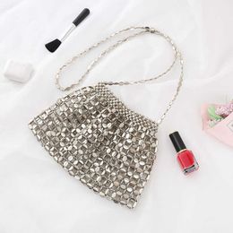 Handmade Beaded Finished Pearl Bag Ins Versatile Internet Celebrity Handbag Woven Diy Diagonal Cross Women s Mobile Phone 240403