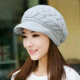 Berets Knit Peaked Hat Clothing Cap Autumn Plush Lining Protection Comfortable