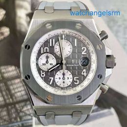 Athleisure AP Wrist Watch Royal Oak Offshore Series 26470IO Elephant Grey Titanium Alloy Back Transparent Mens Timing Fashion Leisure Business Sports Machinery Wa