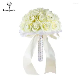 Wedding Flowers Lovegrace Bouquet Rhinestone Bridal Artificial A Marriage Bridesmaids Bouquets