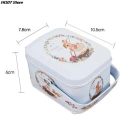1PC Vintage Small Suitcase Storage Tin Metal Candy Box Gift Box Cookie Gift Box Sundries Organiser Storage Cans