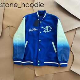 Louies Vuttion Designer Men's Jackets Fashion Luxury Brand Women Jacket Louies Vintage Loose Long Sleeve Green Baseball Casual Warm Vuttion Bomber Clothing 4166