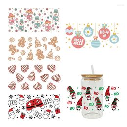 Window Stickers Christmas Themed UV DTF Cup Wrap Transfers Waterproof For Glass Decoration D5742