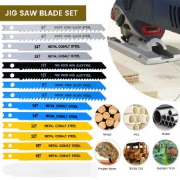 14pcs Multicolour Jig Saw Blade Set Steel Assorted Blades Fast Cut Down Jigsaw Blade Accessories Metal Power Tool Accessories