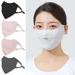 Cycling Caps Ice Silk Sunscreen Mask Women Summer Anti-UV Quick-drying Face Cover Breathable Lady Hanging Ear Headband