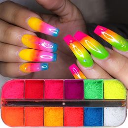 Cross-border Hot Nail Glitter ins Internet Celebrity Fluorescent Glitter Rainbow Nail Art Gradient Classic Nail Decorative Glitter