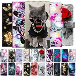 Phone Case For Samsung Galaxy A3 A5 2016 2017 A6 A7 A8 A9 J2 Pro J4 J6 Plus 2018 A520 Book Painted Flip Card Slot Cover Leather