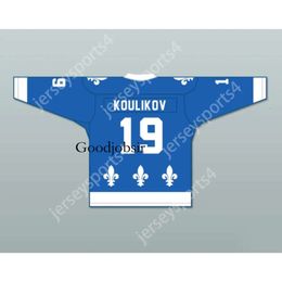 Gdsir Custom NATIONAL SERGEI KOULIKOV 19 DE QUEBEC BLUE HOCKEY JERSEY NEW Top Ed S-M-L-XL-XXL-3XL-4XL-5XL-6XL