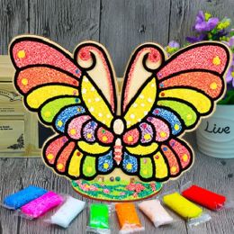 3D Wood Snowflake Clay Painting Children DIY Creative Colourful Mud Painting Toys Board Art Painting Tool Child Educational Toys