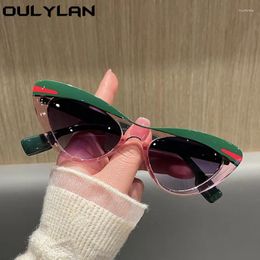 Sunglasses Oulylan Women's Sexy Cat Eye Fashion Transparent Gradient Sun Glasses Ladies Shades UV400 Mirror Goggles