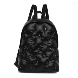 Carpets Top Brand Rivet Unisex Backpack For Women Winter Down Jacket School College Students Designer Chest Bag