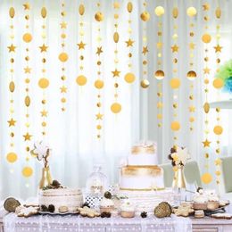 Decorative Flowers Gold Twinkle Little Star EID Party Paper Garland Hanging Moon Stars Decorations Kids Birthday Baby Shower Wedding