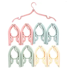 Hangers 8pcs/pack Clothes Hanger Travel Camping Portable Folding Hanging Hook Home Coat Shirt Drying Holder Plastic Random Color