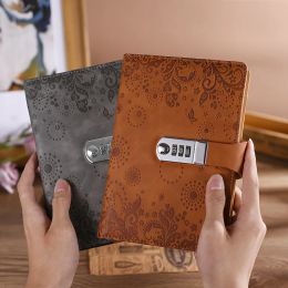 Notebooks A5 Password Notebook Cute School Notes Book Student Secret Diary with Lock Office Agenda Planning Bullets Log Writing Supplies