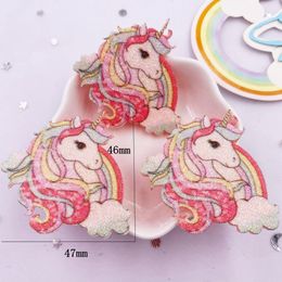 10pcs Glitter Felt Fabric Nonwovens Rainbow Kawaii Unicorn Applique DIY Sewing Patch Christmas Decor Supplie Accessorie Craft