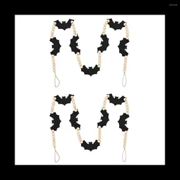 Party Decoration Beaded Bat Tag Home Accents Decor Garland Halloween Wreath Bats Bead With Rope Garden Tree