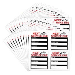 80-300pcs Oil Change Stickers Date Labels Tag Oil Service Reminder Stickers Square Shape Black & White Removable Sticker Labels