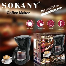 Coffee Makers Houselin Coffee Maker single service with Descaling reminder and self-cleaning Y240403