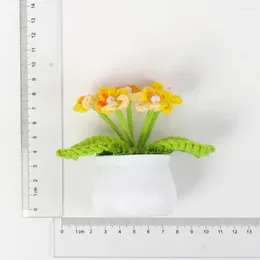 Decorative Flowers Artificial Potted Plants Handmade Gradient Forget Me Not Mini For Home Car Women