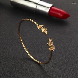 Bangle Leaf Cuff Bracelets For Women Punk Personality Open Bangles Bracelet Pulseiras Pulseira Feminin Tiny Hand Jewellery Gifts