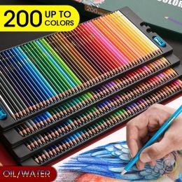 Pencils Andstal 200/150/120/72/48 Colours Oil/Water Coloured Drawing Pencils Set Professional Colour Pencil Colouring art School Supplies