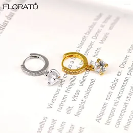 Hoop Earrings 2024 Water Circular Dangle For Women Elegant CZ Crystal Shining Hanging Ear Fashion Wedding Party Jewelry Gift