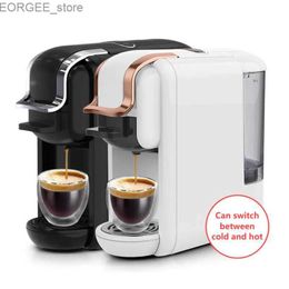 Coffee Makers 220V 1450W 600ml 19Bar 4-in-1 Multi Capsule Coffee Machine Hot and Cold Milk Italian Portable Nespresso Capsule Coffee Machine Y240403