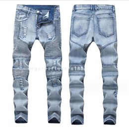 Men's Jeans Folded Ripped Jeans Men's Stretch Slim Skinny Jeans Men's Jeans Trendy Jeans Men Tiger Jeans Mens Black Jeans Mens Designer