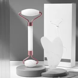 Makeup Brushes Powder Crystal Roller Facial Massage Stick Non Jade Beauty Flower Rod Double Head Ball Plate Set
