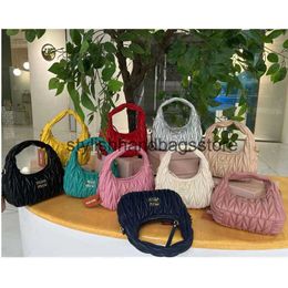 Cross Body Home Folded Underarm Bag Fashionable and Versatile Crescent Dumpling Shoulder Trendy One Macaron Handbag H240403