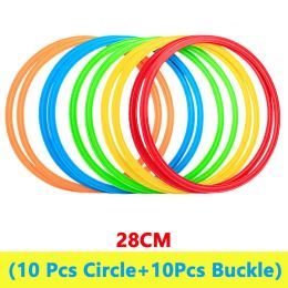 Kids Outdoor Funny Physical Training Sport Toys Lattice Jump Ring Set 10 Hoops Parent-child Interactive Games for Children Gifts
