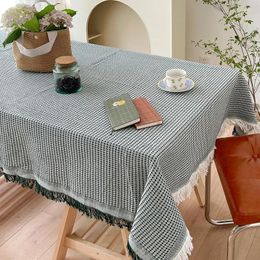 Table Cloth Tassel Linen Cotton Rectangular Tablecloth Korean Room Decor Map Towel Wedding Dining Kitchen Desk Cover