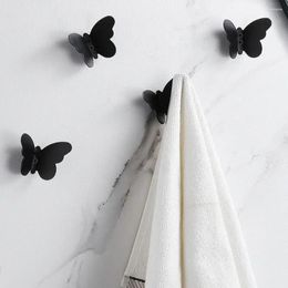 Hooks Butterfly Wall Mounted Hook Kitchen Bathroom Stainless Steel Towel Key Coat Punching Back Door Storage Hanger