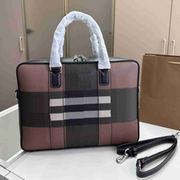 Luxury Laptop Bags Striped lattice Business unisex Briefcase designer Handbags Business sacoche Bags warhorse Shoulder Bags 230715