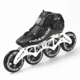 Shoes 4X90 4X100 4X110 Knob Inline Speed Skates 4 Wheels Shoes for Track Street Road Carbon Fibre Boot Race Patines Button Profession