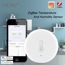 MOES ZigBee Smart Temperature And Humidity Sensor Battery Powered Security Mini Thermometer Hygrometer With Tuya Smart Life App