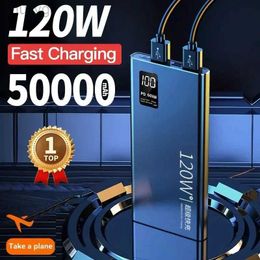 Cell Phone Power Banks 50000mAh Power Bank 120W Super Fast Charging 100% Sufficient Capacity Portable Battery Charger Digital Display For iPhone 2443