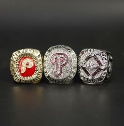 3pcsset 1980 2008 2009 Philadelphia P h i l l i e s Baseball World Championship Ring man fashion alloy sports jewelry5608644