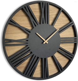 Wall Clocks Living Room Clock Creative Vintage Wood Quartz Silent