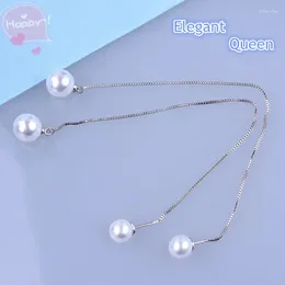 Stud Earrings Fashion Trendy Imitation Pearl Earings For Woman Elegent Long Ear Line Hanging Jewellery Gift Wholesale