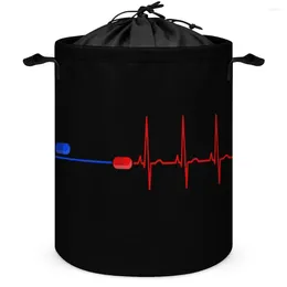 Storage Bags Bins ECG Blue And Red Essential Laundry Basket Organizer Division Portable Outdoor Casual Graphic Towels Ha